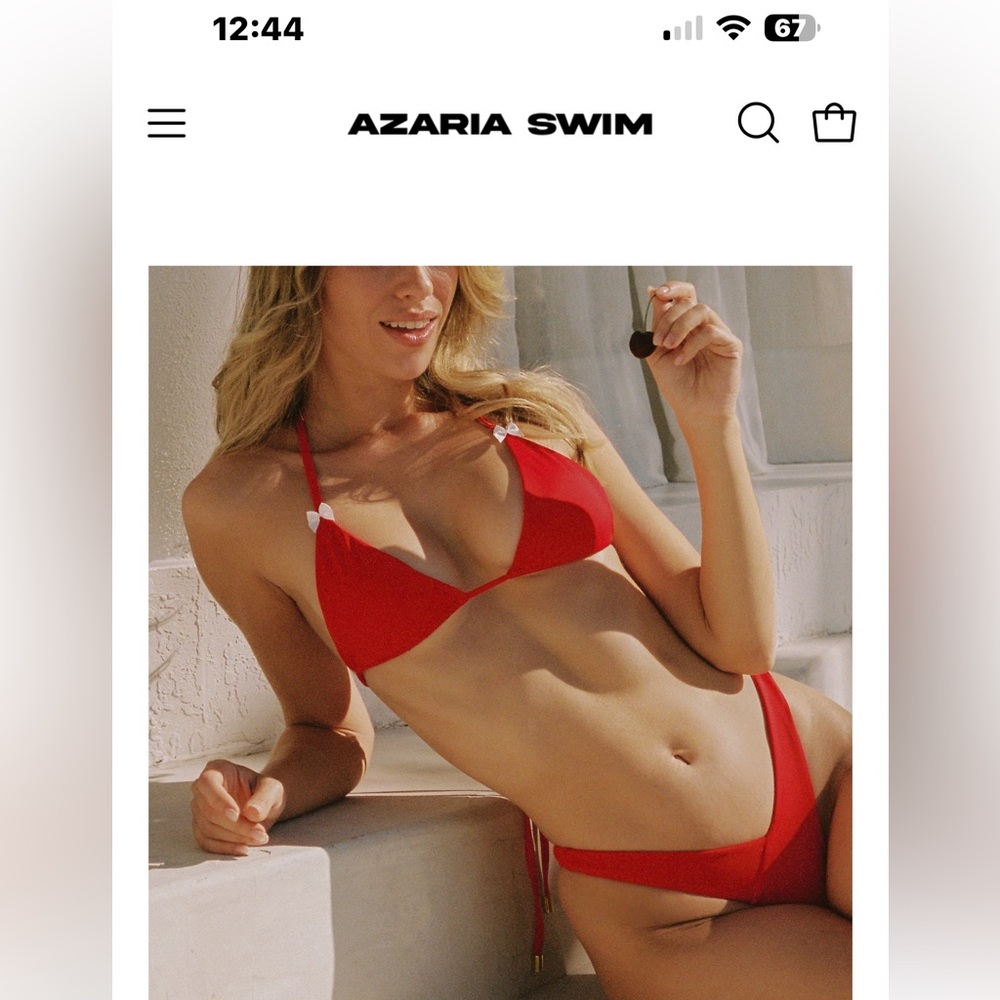 Azaria Red Bikini Set New with Tags Size Small
